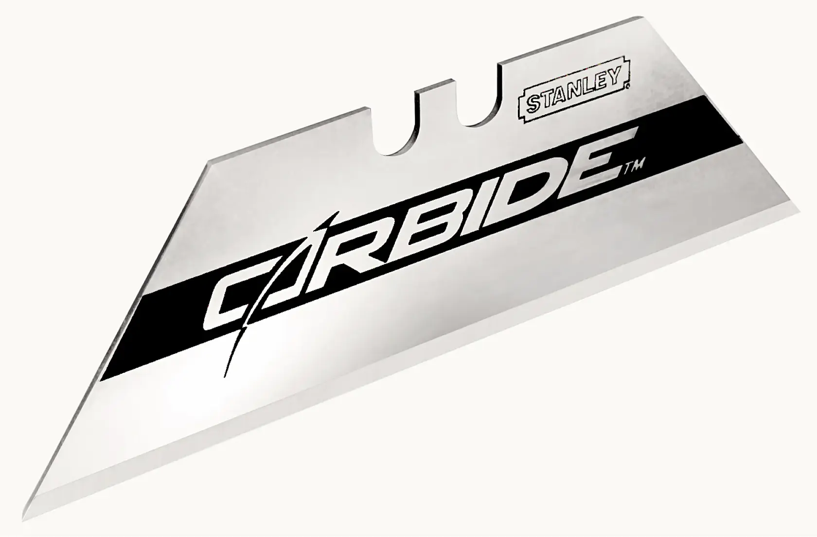 STANLEY 11-800L utility blade, silver with black 'CARBIDE' text, product photo on white background.