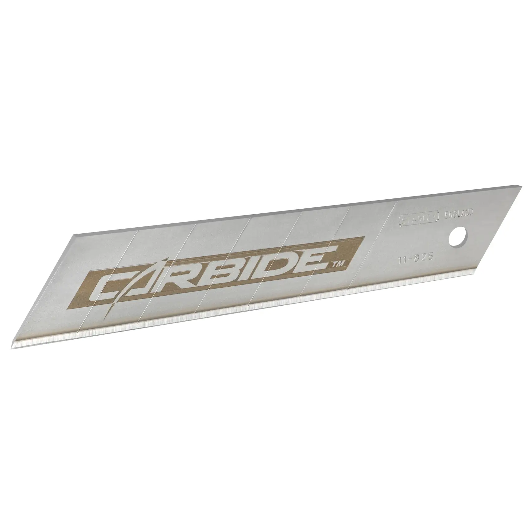 STANLEY STHT0-11825 utility knife snap-off blade, silver, side angle on white background
